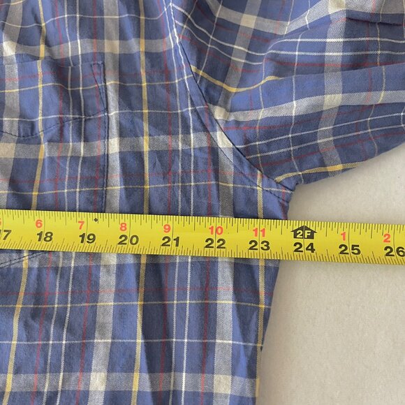 Tommy Hilfiger Men's Blue Plaid Custom Fit Long Sleeve Button-Up Shirt Size XL - Picture 9 of 10